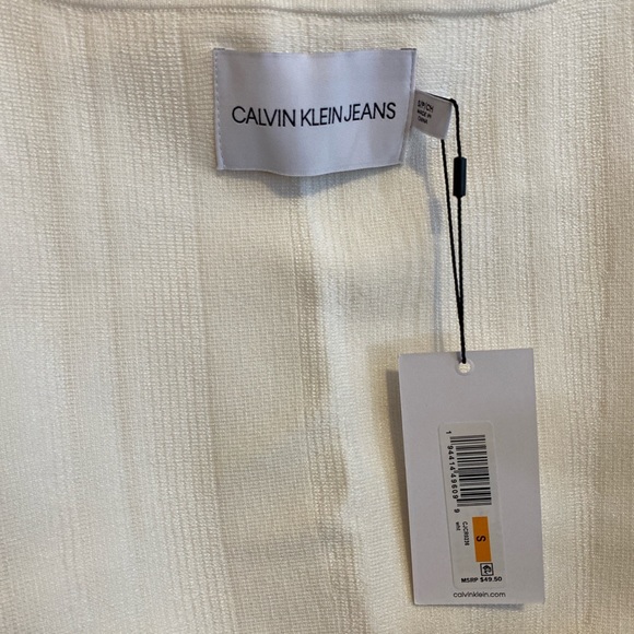New Calvin Klein white crop top SIZE small - Picture 3 of 4